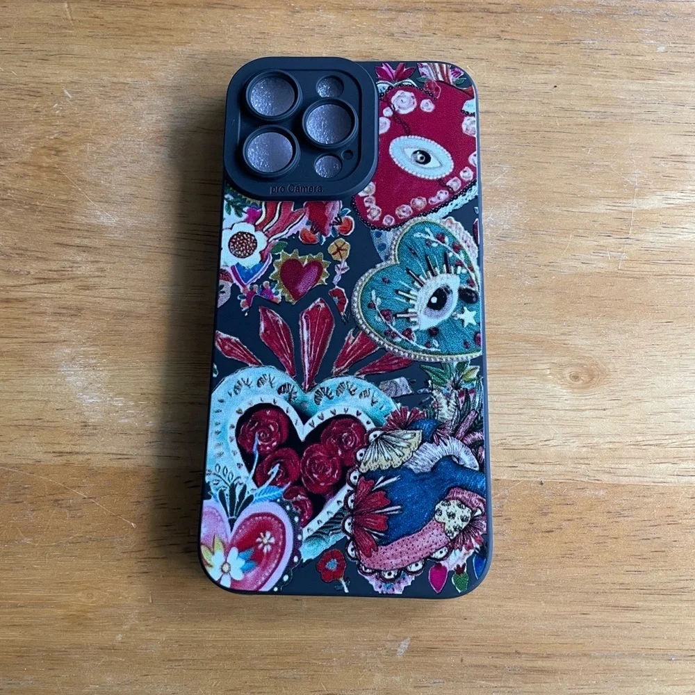 Boho Hearts & Eyes iPhone 14 Pro Max Case – Bold & Beautiful - Picture 1 of 5